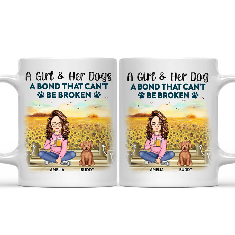 A Bond That Can't Be Broken Cartoon - Gift For Dog Lovers, Dog Mom, Dog Dad - Personalized Mug