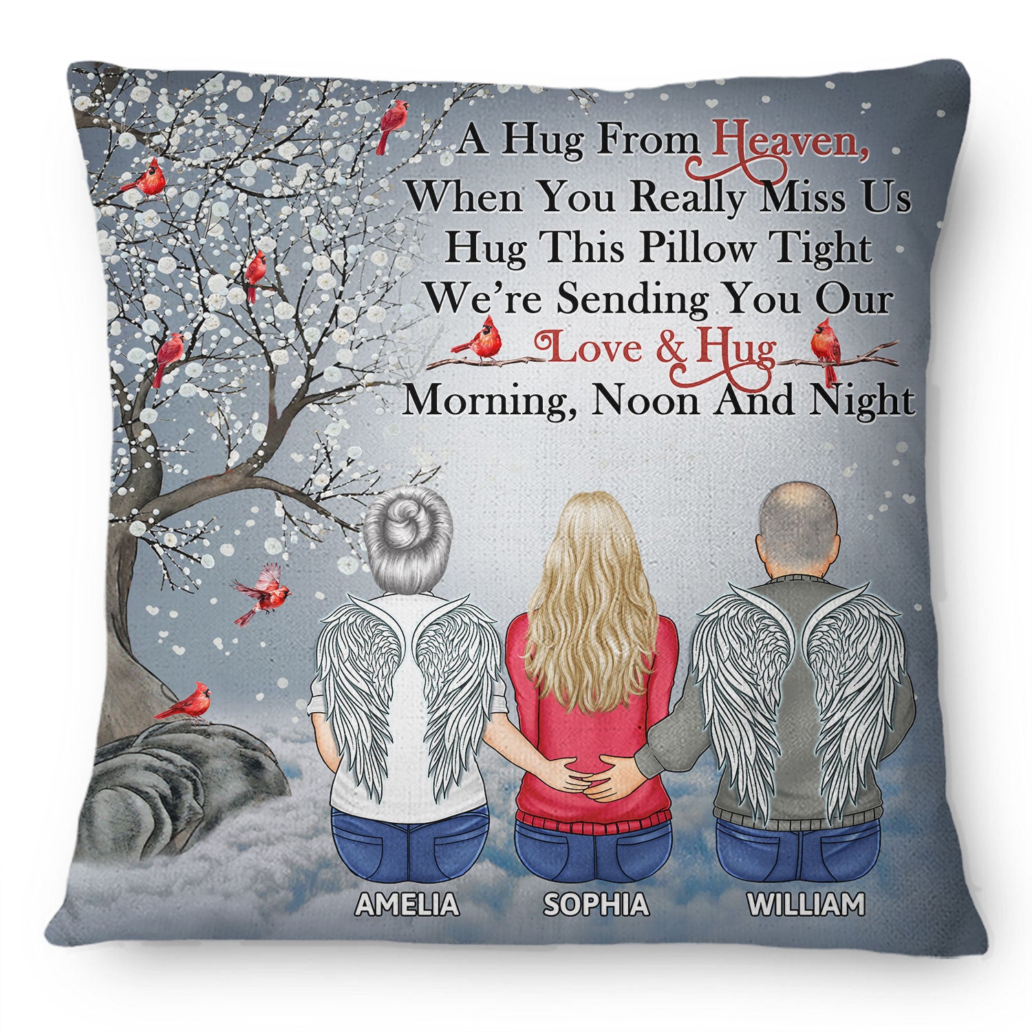 A Hug From Heaven - Memorial Gift For Family, Siblings, Friends - Personalized Pillow
