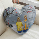 When You Miss Me - Loving, Memorial Gift For Family, Siblings, Friends - Personalized Heart Shaped Pillow