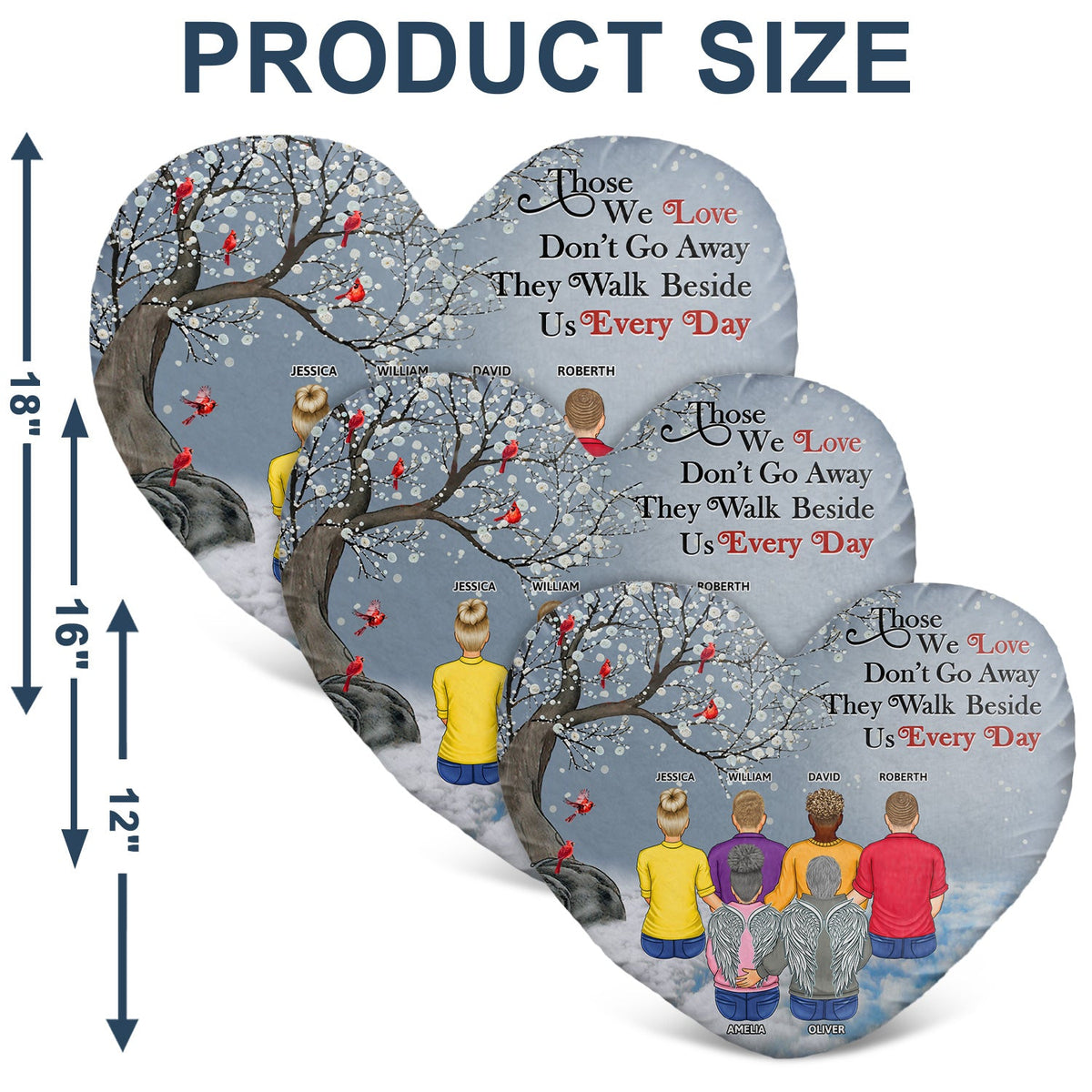 When You Miss Me - Loving, Memorial Gift For Family, Siblings, Friends - Personalized Heart Shaped Pillow