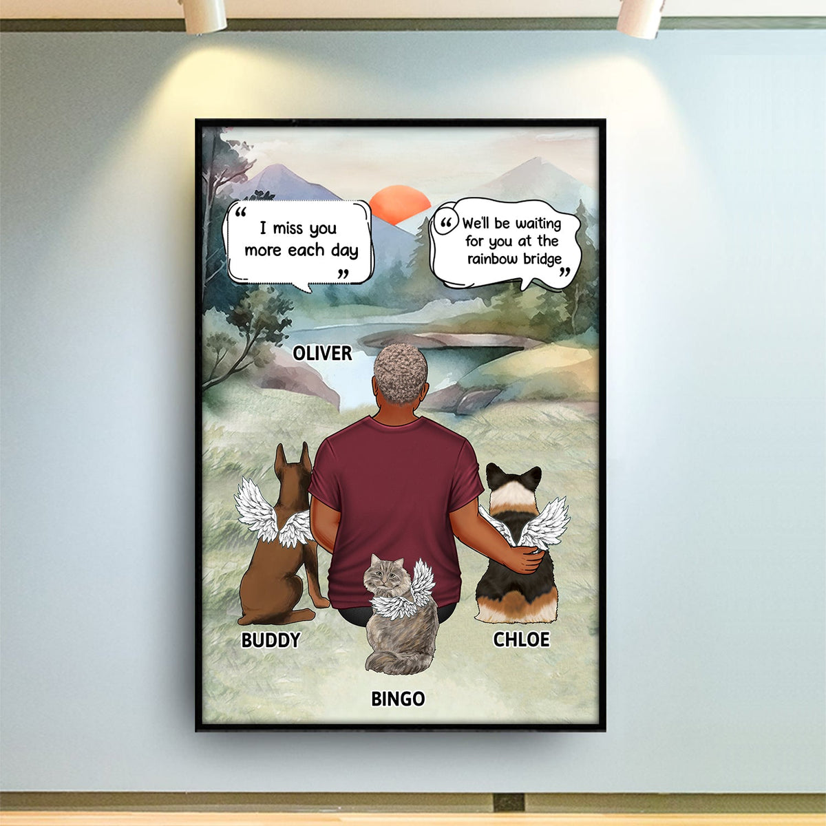 I Miss You - Home Decor, Memorial Gift For Dog Lovers, Dog Mom, Dog Dad - Personalized Poster