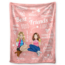 Cherish Hugs Kisses - Gift For Besties, Best Friends - Personalized Fleece Blanket, Sherpa Blanket