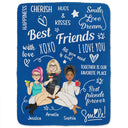Cherish Hugs Kisses - Gift For Besties, Best Friends - Personalized Fleece Blanket, Sherpa Blanket