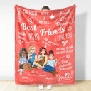 Cherish Hugs Kisses - Gift For Besties, Best Friends - Personalized Fleece Blanket, Sherpa Blanket