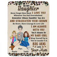 Never Forget How Much I Love You Leopard Pattern Mom - Gift For Daughters - Personalized Fleece Blanket, Sherpa Blanket