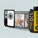 Porte-clés photo personnalisé, cadeau d'anniversaire pour famille, couples, frères et sœurs, amis, amoureux des chiens et des chats - Porte-clés personnalisé en rouleau de film