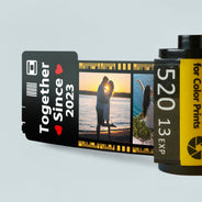 Custom Photo Together Since - Loving, Anniversary Gift For Couples, Husband, Wife - Personalized Film Roll Keychain