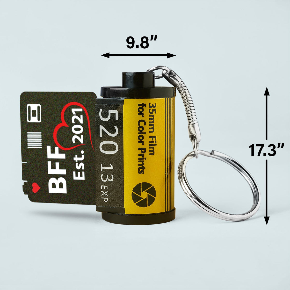 Porte-clés photo personnalisé « Bff Est » - Cadeau d'anniversaire pour les meilleurs amis - Porte-clés personnalisé en rouleau de film