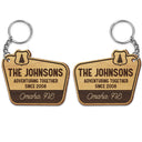 Adventuring Together - Funny, Loving Gifts For Camping Lovers - Personalized Wooden Keychain