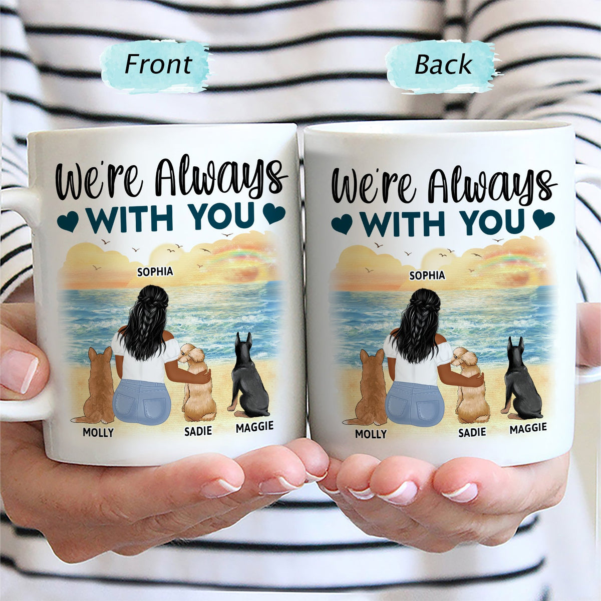 Un lien indéfectible - Cadeau pour les amoureux des chats, des chiens, des mamans et des papas de chiens - Mug personnalisé