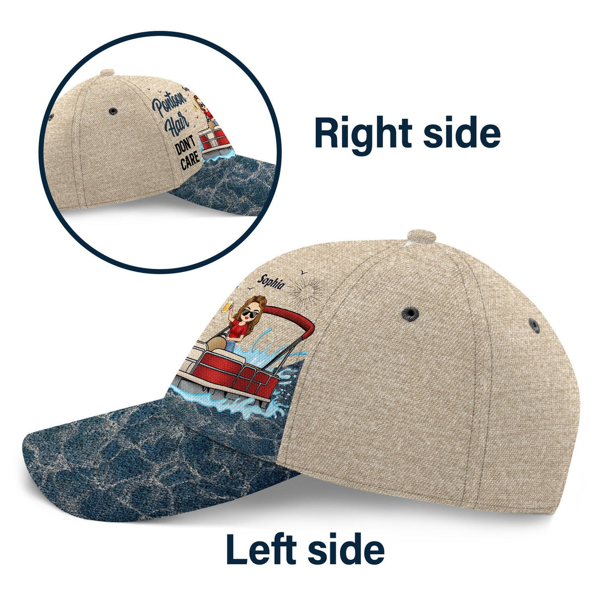 Pontoon Hair Don't Care - Gift For Pontoon Lovers, Boating Lovers - Personalized Classic Cap