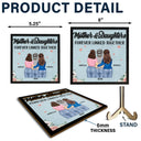 Mother And Daughters Forever Linked Together - Gift For Mom, Mother, Grandma - Personalized 2-Layered Wooden Plaque With Stand