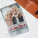 Photo personnalisée au cas où vous auriez besoin d'un petit rappel vertical - Cadeau pour couples, mari, femme - Carte portefeuille en aluminium personnalisée