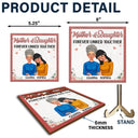 Mother And Daughters Forever Linked Together Doll Face - Gift For Mom, Mother, Grandma - Personalized 2-Layered Wooden Plaque With Stand