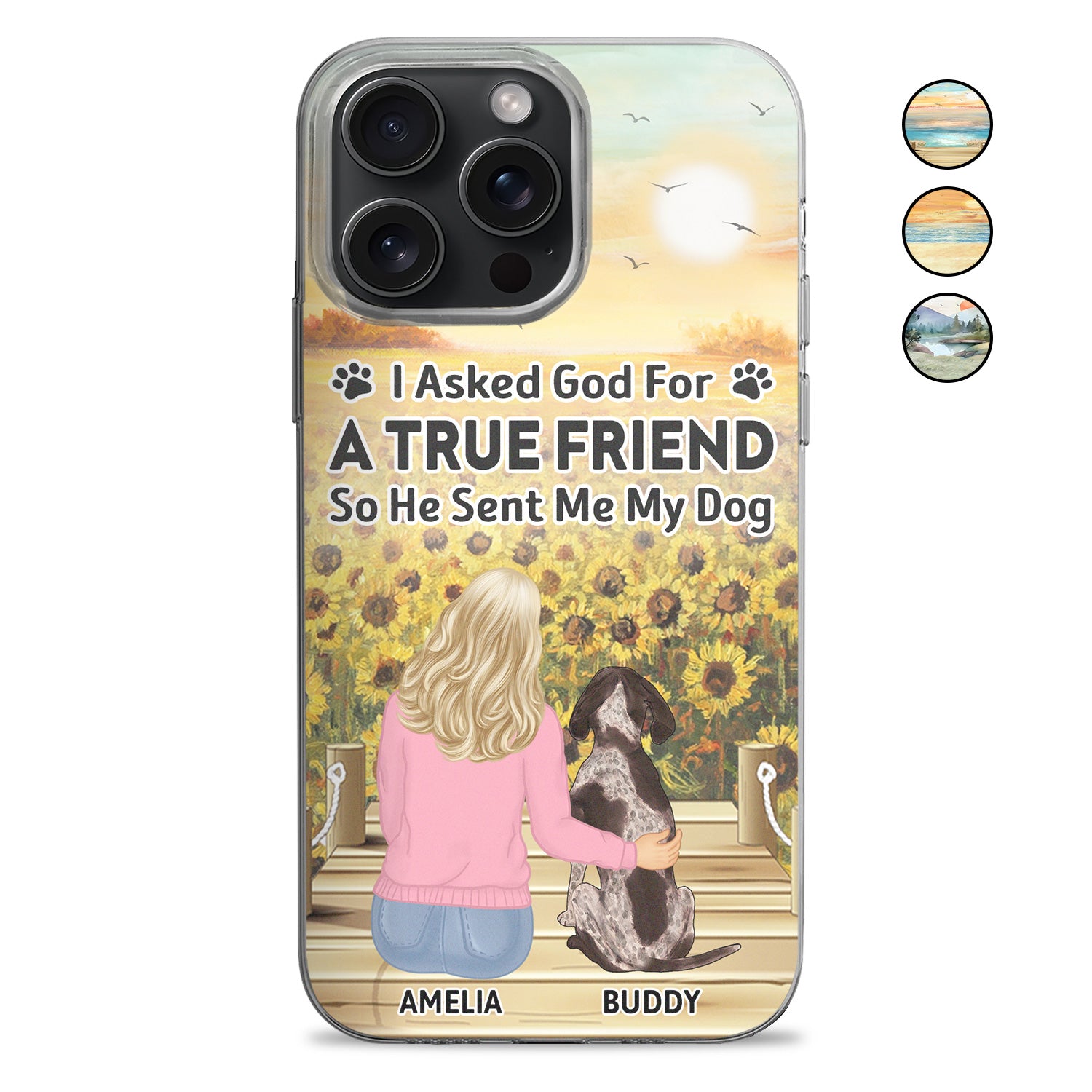 I Asked God For A True Friend - Gift For Dog Lovers, Dog Mom, Dog Dad - Personalized Clear Phone Case
