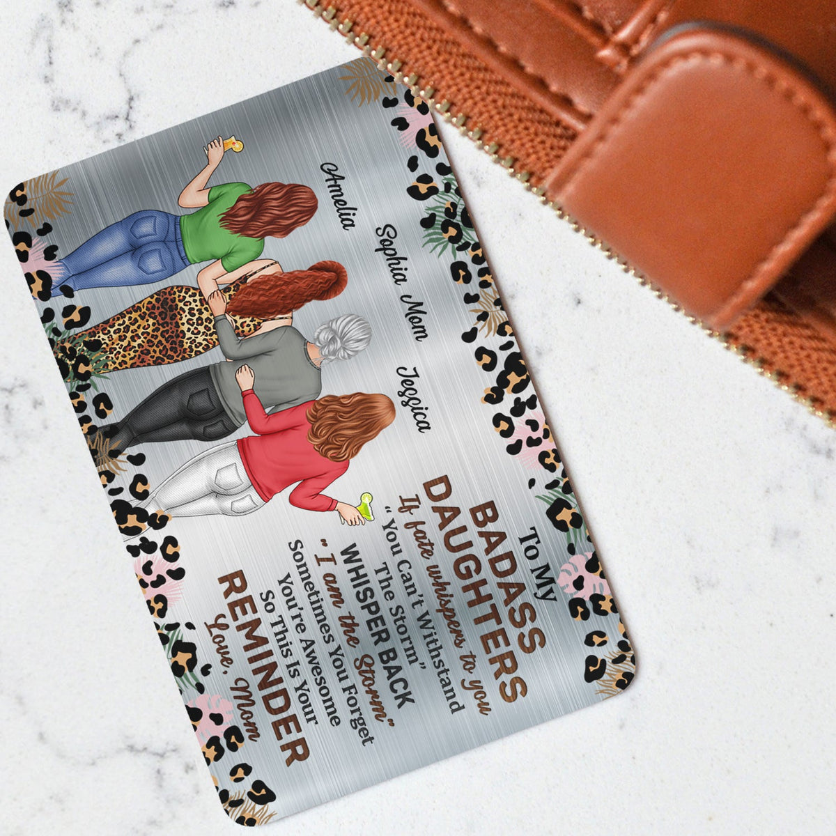 Whisper Back I Am The Storm - Gift For Daughters From Mom - Personalized Aluminum Wallet Card