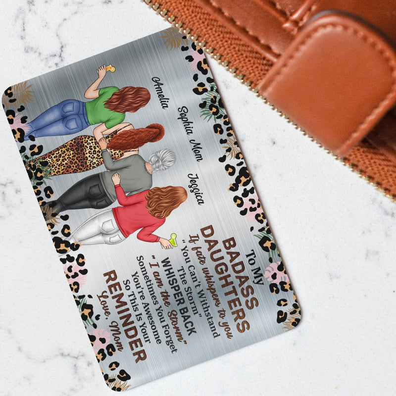 Whisper Back I Am The Storm - Gift For Daughters From Mom - Personalized Aluminum Wallet Card