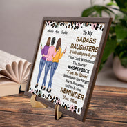 Whisper Back I Am The Storm - Gift For Daughters From Mom - Personalized 2-Layered Wooden Plaque With Stand