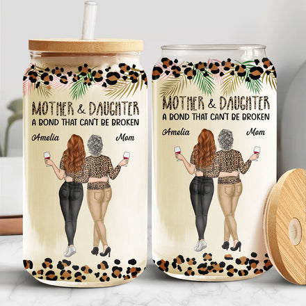 Mère et filles, un lien indéfectible - Cadeau pour maman, mère, grand-mère - Boîte en verre transparent personnalisée