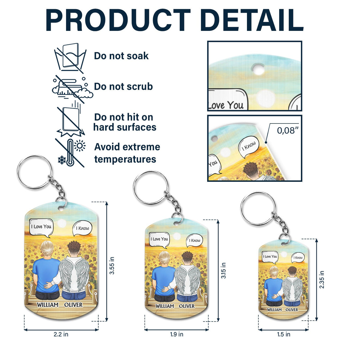 Always On My Mind - Memorial Gift For Family, Friends, Siblings - Personalized Aluminum Keychain