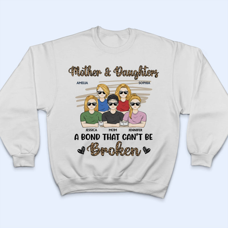 Mère et filles, un lien indéfectible. Motif léopard - Cadeau pour maman, mère, grand-mère - T-shirt personnalisé