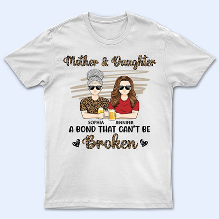 Mère et filles, un lien indéfectible. Motif léopard - Cadeau pour maman, mère, grand-mère - T-shirt personnalisé