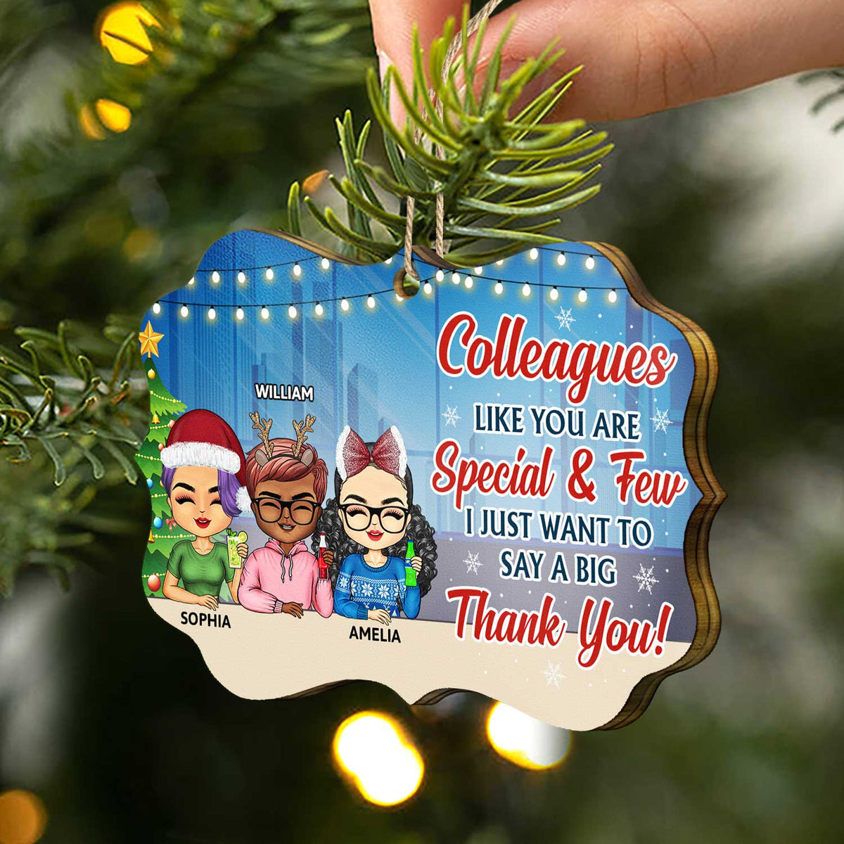 You Are The Reason I Don't Punch People At Work - Christmas Gifts For Colleagues, Coworker, Besties - Personalized Medallion Wooden Ornament