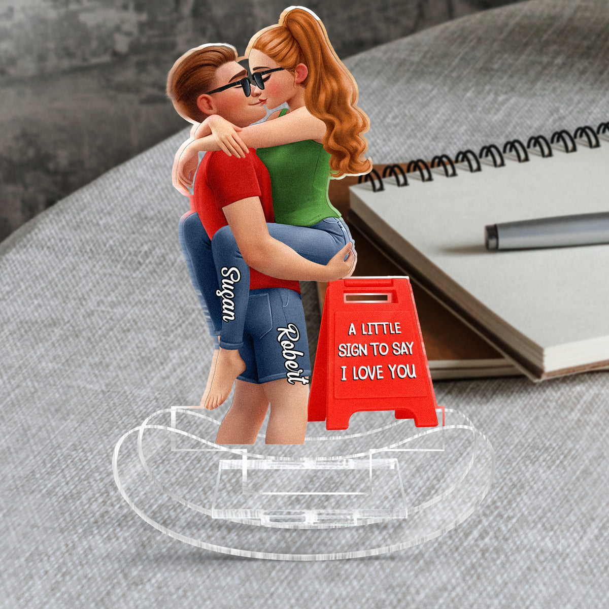 Gift For Couples,Gift For Husband,Gift For Wife,Gift For Boyfriend,Gift For Girlfriend,Funny - A Little Sign To Say - Personalized Acrylic Shaking Stand