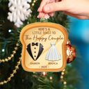 Wedding Anniversary,Gift For Couples,Married ,Happy - A Little Toast To The Happy Couple Newly Wedding 3D Effect - Personalized Custom Shaped Acrylic Ornament