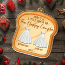 Wedding Anniversary,Gift For Couples,Married ,Happy - A Little Toast To The Happy Couple Newly Wedding 3D Effect - Personalized Custom Shaped Acrylic Ornament