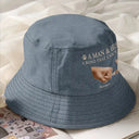 Pet Lovers, Pet Dad, Cat Lovers, Cat Dad, Happy - A Man And His Cat - Personalized Bucket Hat