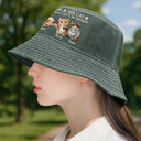 Pet Lovers, Pet Dad, Cat Lovers, Cat Dad, Happy - A Man And His Cat - Personalized Bucket Hat