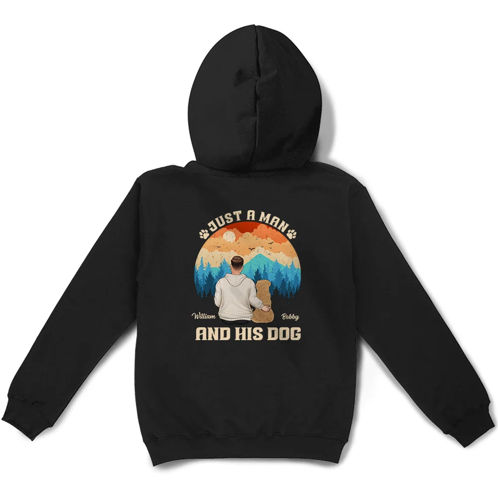 Gift For Father,Dog Lovers,Dog Dad,Happy - A Man And His Dog - Personalized T Shirt