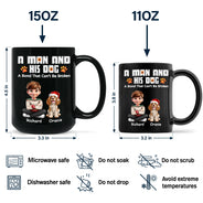 Pet Lovers,Pet Mom,Dog Lovers,Dog Mom,Happy,Christmas,Pet Dad,Dog Dad,Top Market - A Man And His Dog 3D Effect Christmas - Personalized Black Mug