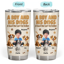 Pet Lovers,Pet Dad,Dog Lovers,Dog Dad,Happy - A Man And His Dog Wooden 3D Effect - Personalized Tumbler