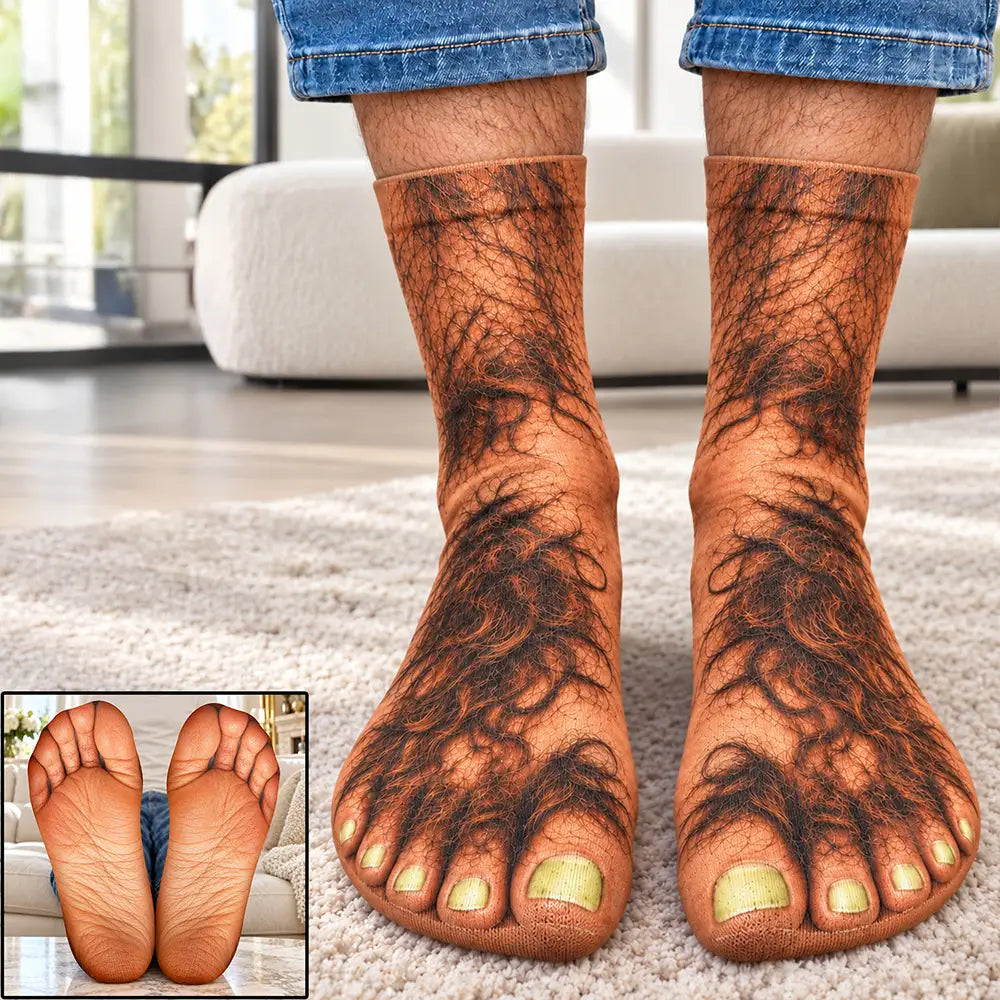 Funny Gag Gift For Husband Wife Friends Coworkers - Personalized Ugly Feet Socks