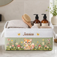Adorable,Gift For Kids,Icon - Gift For Kids - Personalized Patchwork Animal And Name Storage Basket