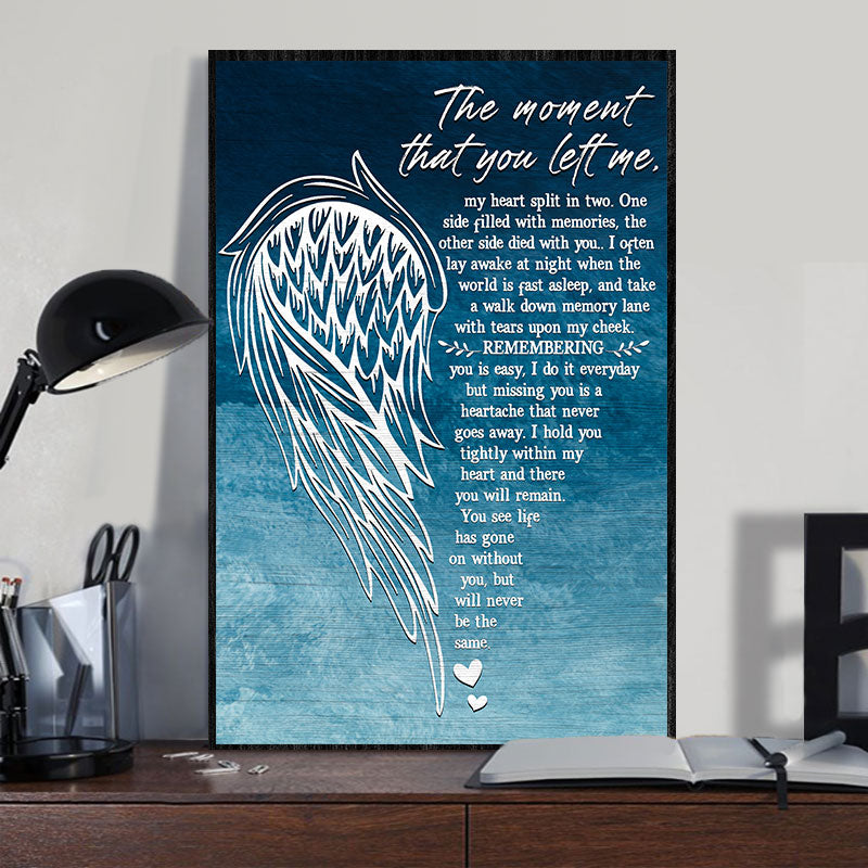 Affiche personnalisée « Angel Wings The Moment That You Left Me », décoration murale rustique pour pub, décoration de salle d'art