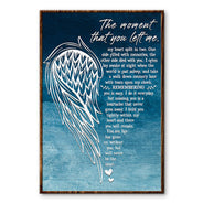 Affiche personnalisée « Angel Wings The Moment That You Left Me », décoration murale rustique pour pub, décoration de salle d'art