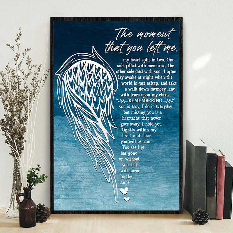 Angel Wings The Moment That You Left Me Custom Poster, Rustic Pub Wall Decor, Art Room Decor