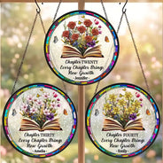 Christmas,Cozy,Reading,Gift For Yourself,Icon - A New Chapter Begins - Personalized Stained Glass Window Hanging Suncatcher