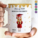 Graduation,Gift For Yourself,Gift For Women,Gift For Men - A New Chapter Begins Glitter Border - Personalized White Edge-to-Edge Mug