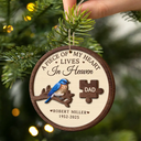 Memorial,Christmas,Family,Sad,Gift For Grandparents - A Piece Of My Heart Lives In Heaven - Personalized 2-Layered Wooden Ornament