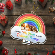 Gift For Women,Gift For Men,Memorial,Dog Lovers,Dog Mom,Dog Dad,Sad,Christmas - A Piece Of My Heart Sleeping Dog 3D Effect - Personalized Custom Shaped Acrylic Ornament