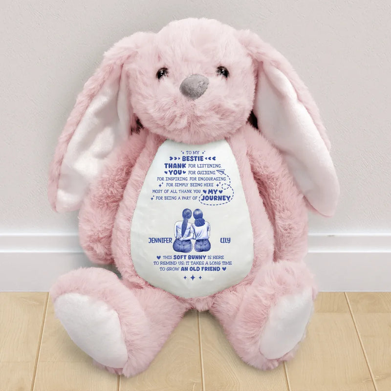 Gift For Bestie, Old Best friends, Happy - A Sweet Reminder True Friendship Takes Time - Personalized Soft Toy Bunny