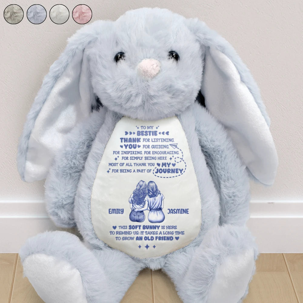 A Sweet Reminder True Friendship Takes Time - Personalized Soft Toy Bunny