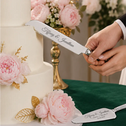Romantic,Gift For Couples,Wedding,Custom Text - A Sweet Slice Of Forever - Personalized Cake Cutting Set