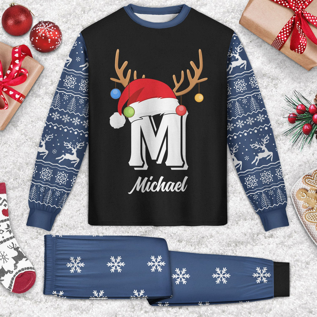 Pyjama unisexe personnalisé - Cadeau de Noël pour la famille