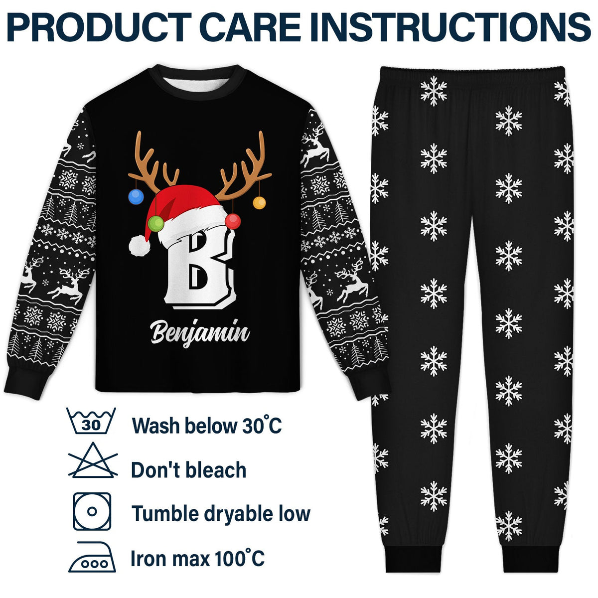 Pyjama unisexe personnalisé - Cadeau de Noël pour la famille