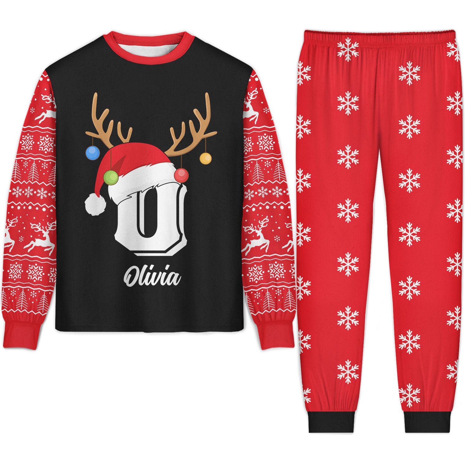Monogrammed Family - Christmas, Gift For Family - Personalized Unisex Pajamas Set